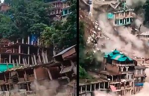 हिमाचल के कुल्लू में बड़ी लैंड स्लाइडिंग, ताश के पत्तों की तरह ढह गई रिहायशी इमारतें, कभी नहीं देखी होगी ऐसी वीडियो