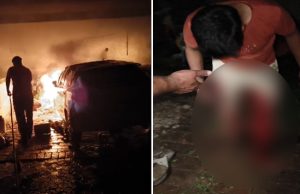 फ़िरोज़पुर के गांव खाई फेमे में एक घर में गिरा पाकिस्तानी ड्रोन, घर और कार जलकर हुई ख़ाक