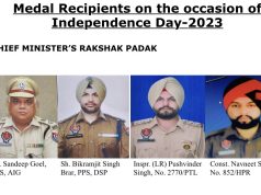 एआईजी संदीप गोयल, डीएसपी विक्रम बराड़ समेत इन चार अधिकारियों को मिलेगा मुख्यमंत्री रक्षक पदक, 11 अधिकारी होंगे मुख्यमंत्री मैडल से सम्मानित
