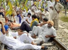 पंजाब भर में किसानों का रेल रोको आंदोलन