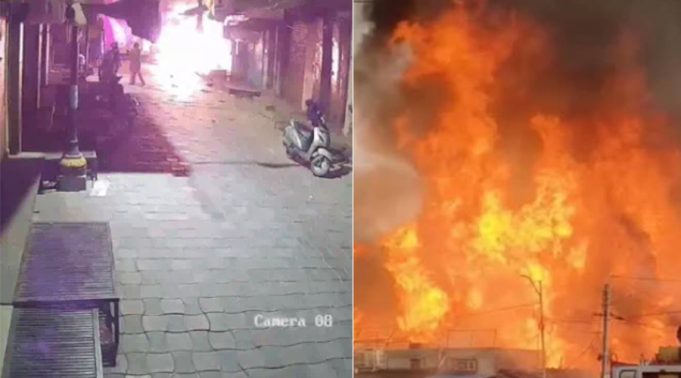Amritsar के बाजार में लगी भयानक आग, शॉर्ट सर्किट से 2 दुकानें जलकर हुई राख