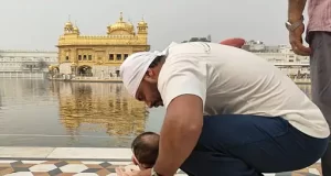 हॉकी कप्तान हरमनप्रीत परिवार संग गोल्डन टेंपल में माथा टेका:प्रो लीग के बाद अमृतसर पहुंचे, देश की तरक्की के लिए की अरदास