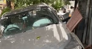 Jalandhar में तेज रफ्तार कार ने मजदूरों को रौंदा:3 घायल, ड्राइवर बोला- टायर फटा और गाड़ी बेकाबू हुई, लोगों ने कहा- नशे में था