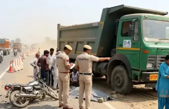 Jalandhar में दिल्ली-कटरा रोड पर टिपर ने व्यक्ति को कुचला:घर का इकलौता कमाने वाला था, दो बच्चों के सिर से उठा पिता का साया