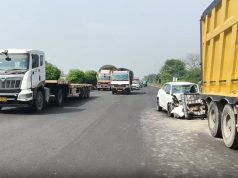 Jalandhar-Phillaur Highway पर भीषण हादसा, टिप्पर से टकराई कार, बुजुर्ग महिला की मौत